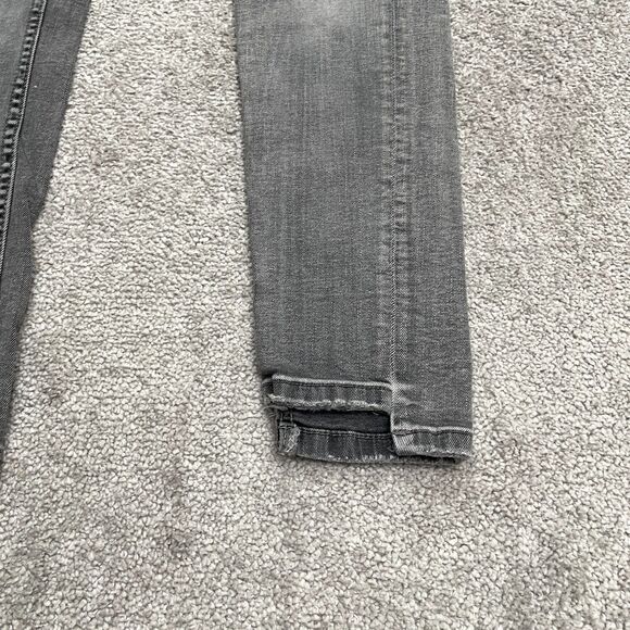 Zara Skinny Cropped Denim Jeans Womens  4 Washed Gray Slim Cut Hem Casual 28x27 - Picture 12 of 13